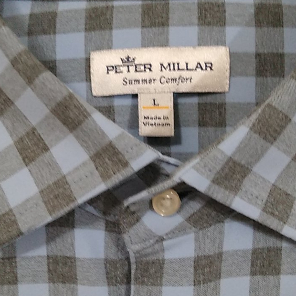 Peter Millar Button-Down -Cloud Blue - Large - image 5